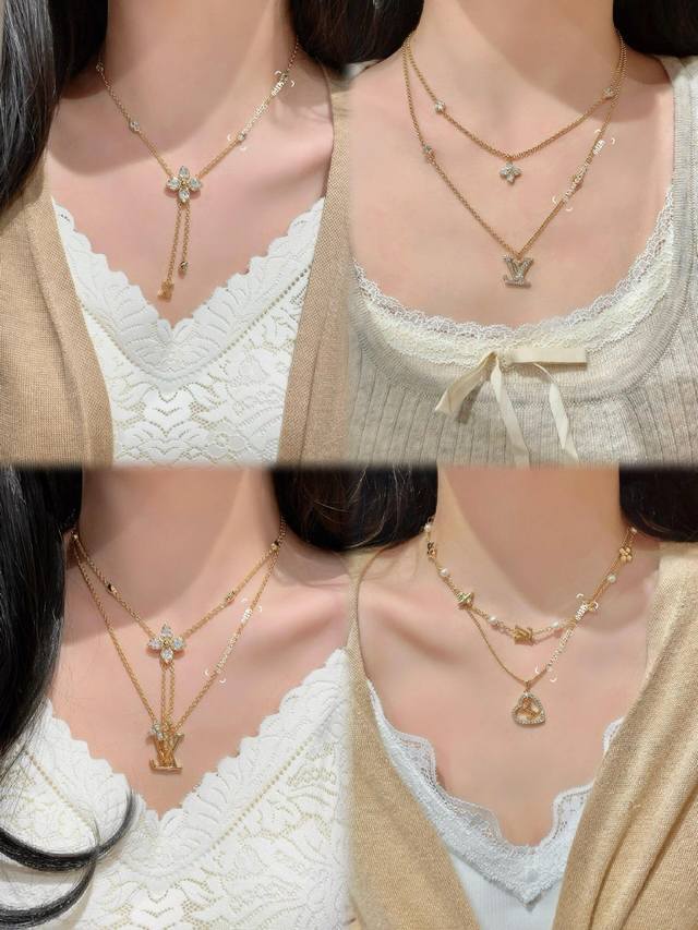 No. Lxl0185 Lv*Latest model plum blossom diamond tassel necklace consistent Z ba