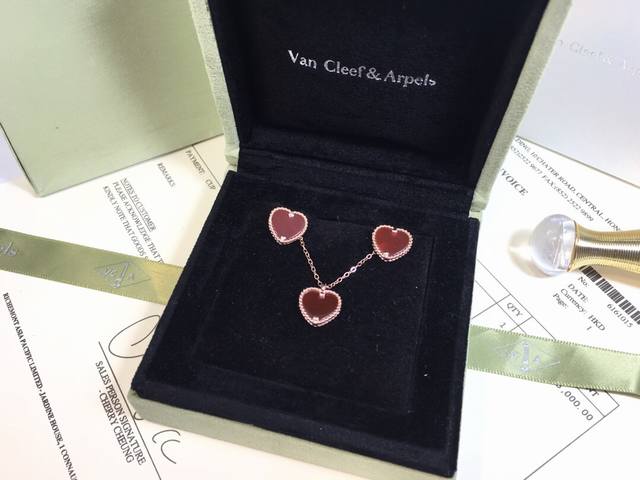 Hot item coming soon Vca classic red heart necklace earrings bracelet set made o