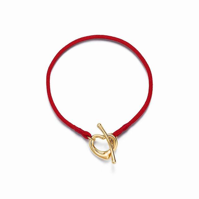 Tiff Bracelet Tiffany Bracelet Peach Heart Love Bracelet Colored Rope Hollow Lov