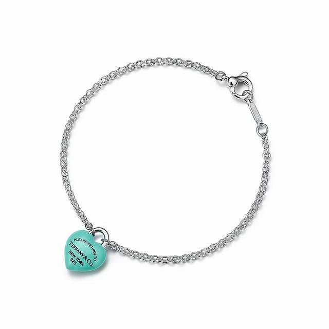 Tiffany Bracelet Classic Heart Brand Blue Enamel Heart Bracelet This romantic an