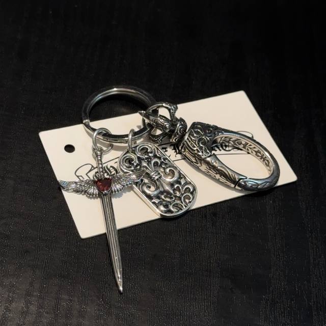 Chrome Hearts large lobster clasp keychain with exquisite carving craftsmanship