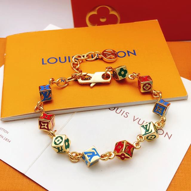 No.Lsl0230 Lv*Latest square block oil drop color bracelet consistent Zp brass ma