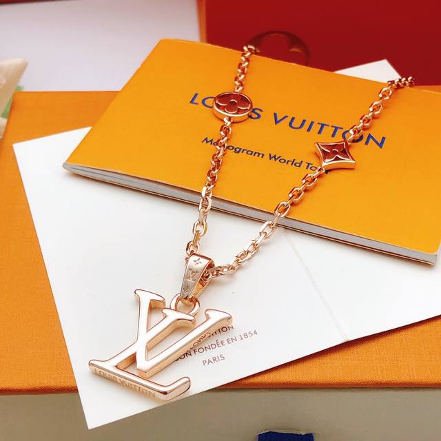 No. Lxl0265 Lv*Latest rose gold polished necklace consistent Zp brass material D