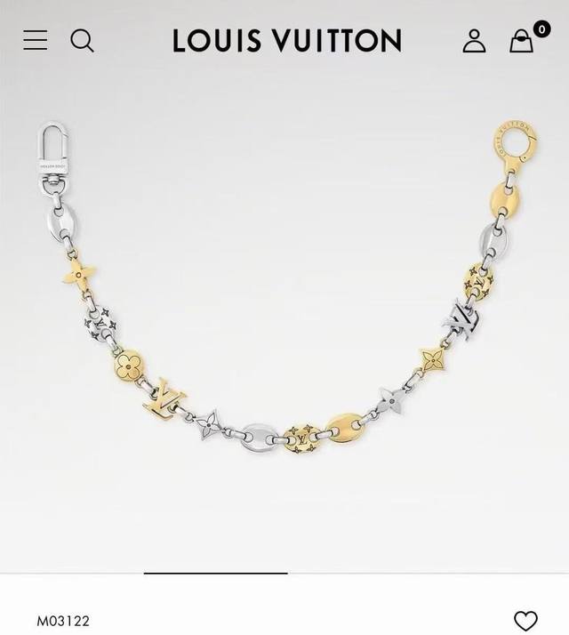 Lv Louis Vuitton Sailor bag chain silver and gold color Selected shiny metal mat