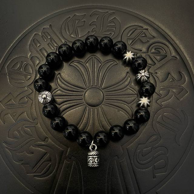 New counter quality Chrome Hearts classic retro multi-element obsidian bracelet