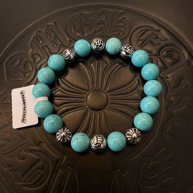 New counter quality Chrome Hearts classic retro multi-element turquoise bracelet