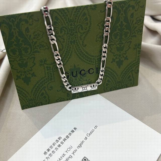 Gucci Adidas x Joint Series Double G Engraved Necklace DDD