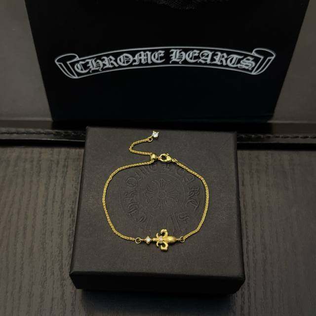 New counter quality Chrome Hearts classic gold bracelet with concave and convex