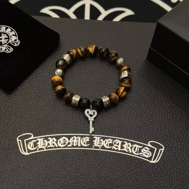 New counter quality Chrome Hearts classic retro tiger eye stone multi-element b