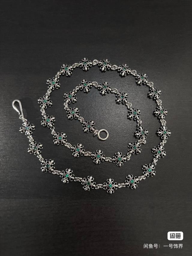 New green diamond cross necklace DDD