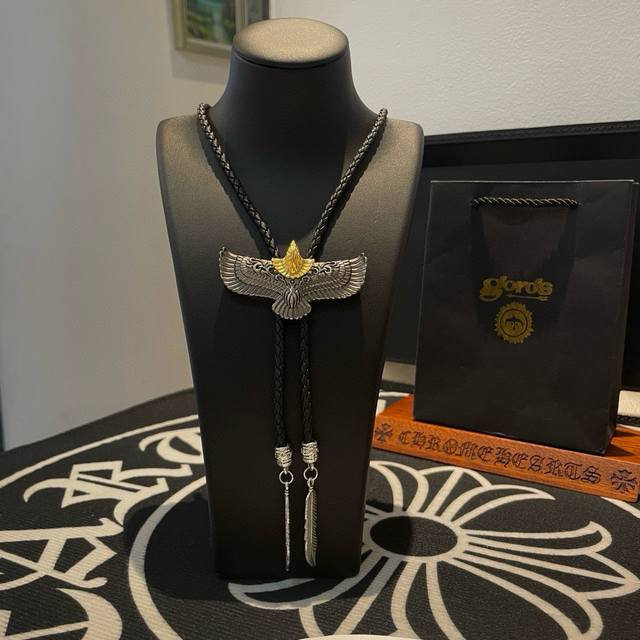 New arrival! Goro's Takahashi Goro's vintage leather cord feather eagle necklac