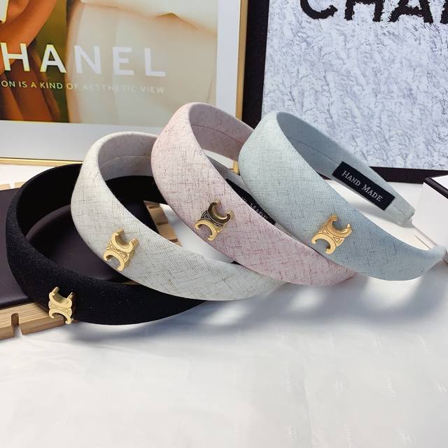 Celine Celine Celine headband Simple titanium steel logo light luxury style head