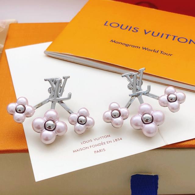 No.Led0374 Lv*Latest pink flower earrings consistent Zp brass material DDD