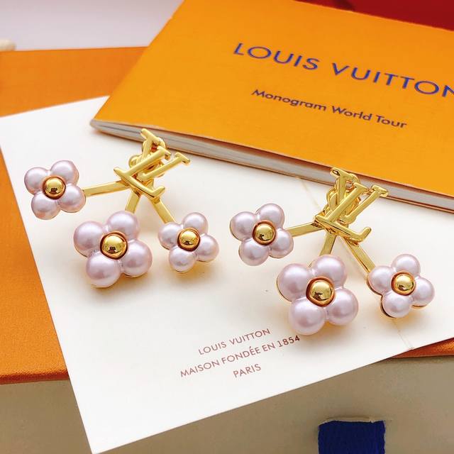 No.Led0375 Lv*Latest pink flower earrings consistent Zp brass material DDD