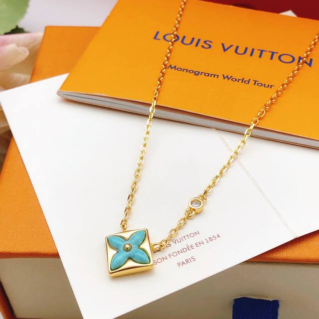 No. Lxl0267 Lv*Latest blue necklace consistent Zp brass material DDD