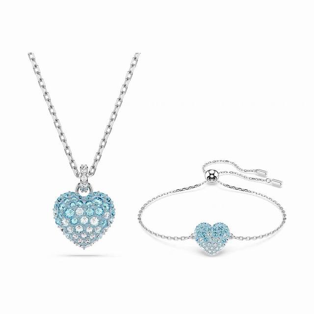 Swarovski Gradient Blue Diamond Heart Pull-Out BraceletThis meaningful pendant i