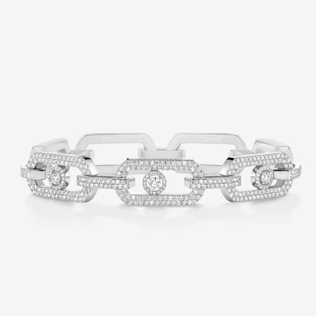 Messika Large Full Diamond Bracelet Neutral Diamond Bracelet Sliding Bracelet Ha