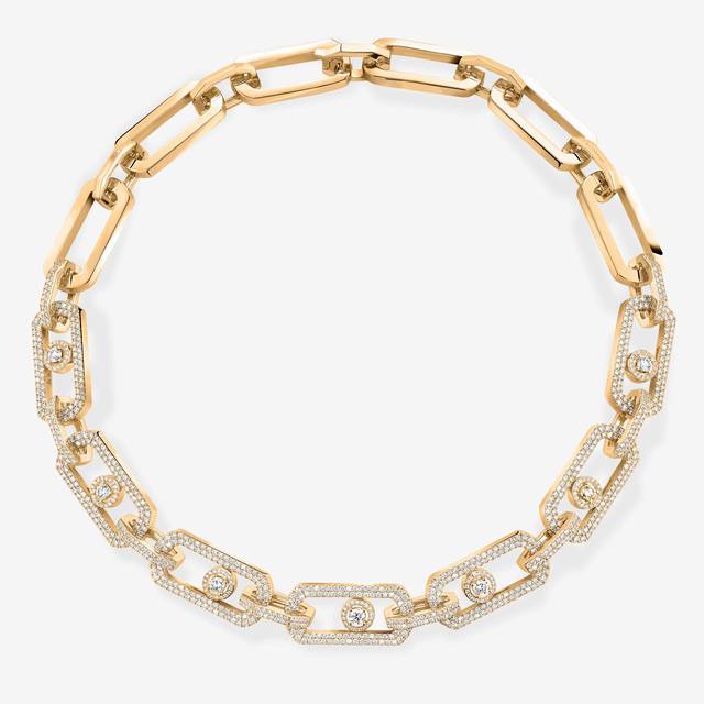 Messika Large Necklace Full of Diamonds Neutral Diamond Necklace Sliding Necklac