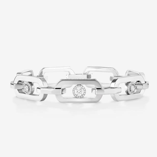Messika Large Smooth Neutral Diamond Bracelet Sliding Bracelet Handcrafted, weld