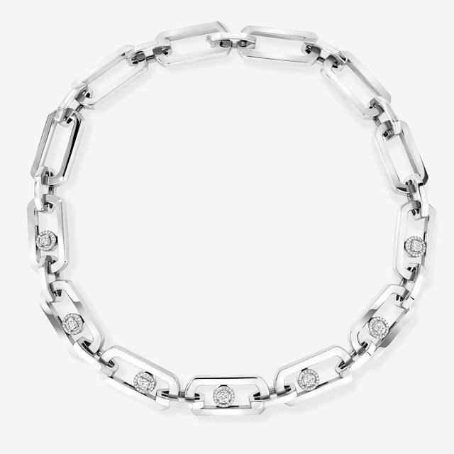Messika necklace, large, smooth, neutral diamond necklace, sliding necklace, han