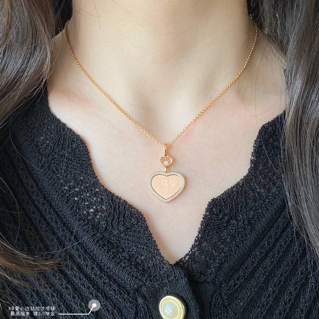 V gold-plated, Chopin heart-shaped diamond necklace, in stock! My love is hidden