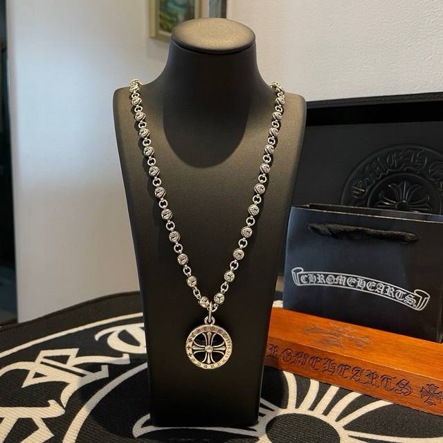New counter quality Chrome Hearts classic retro multi-element necklace cross rou