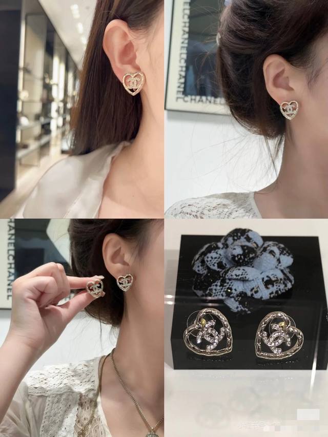 Chanel 25A hollow heart earrings are great heart-shaped earrings DDD. The light