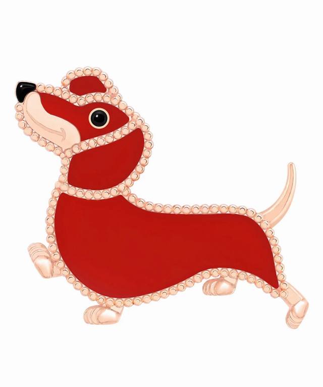 V Gold Dachshund 2110340. Van Cleef & Arpels' Vca Animal Collection Brooches. Th