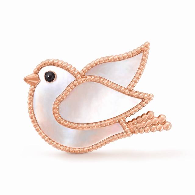 V Gold White Dove 2110340. Van Cleef & Arpels' Vca Animal Collection Brooches. T