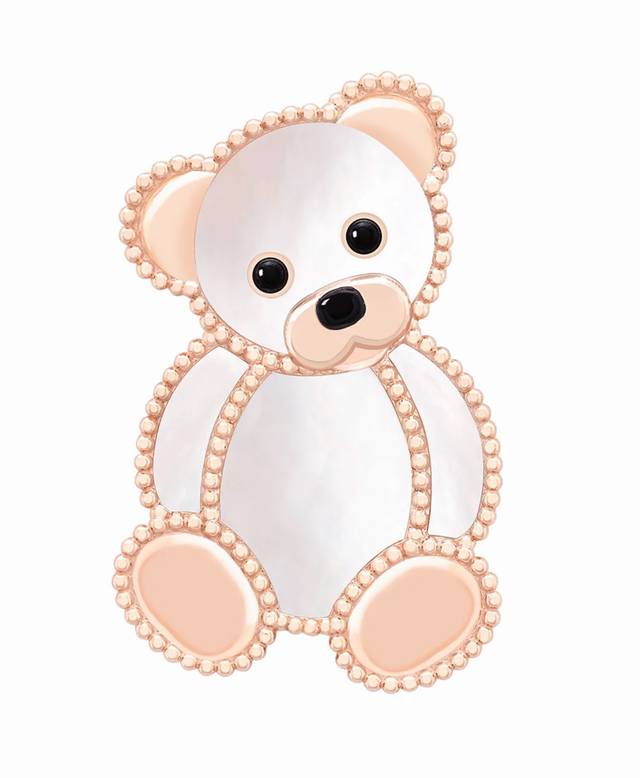 V Gold Teddy Bear 2110340. Van Cleef & Arpels' Vca Animal Collection Brooches. T