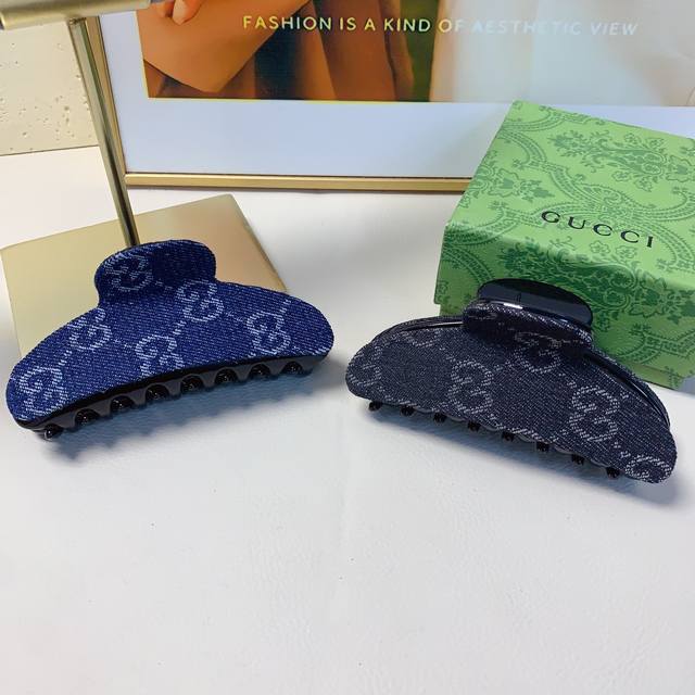 Gucci Gucci Gucci hairpin denim embroidery hairpin temperament versatile daily e