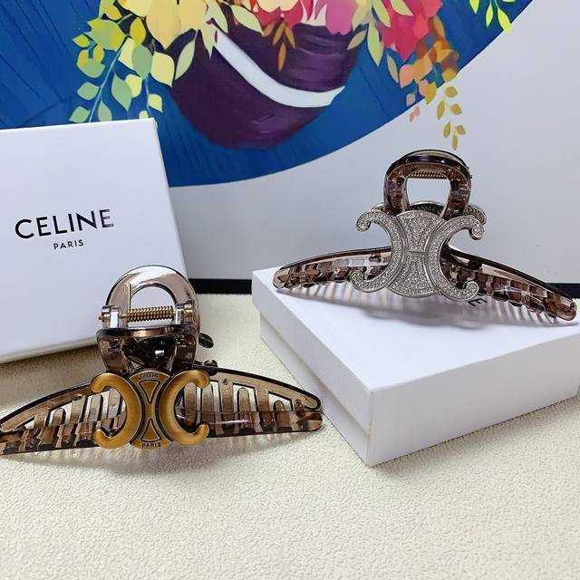 Celine Celine Celine hairpin Arc de Triomphe retro logo clip temperament versati