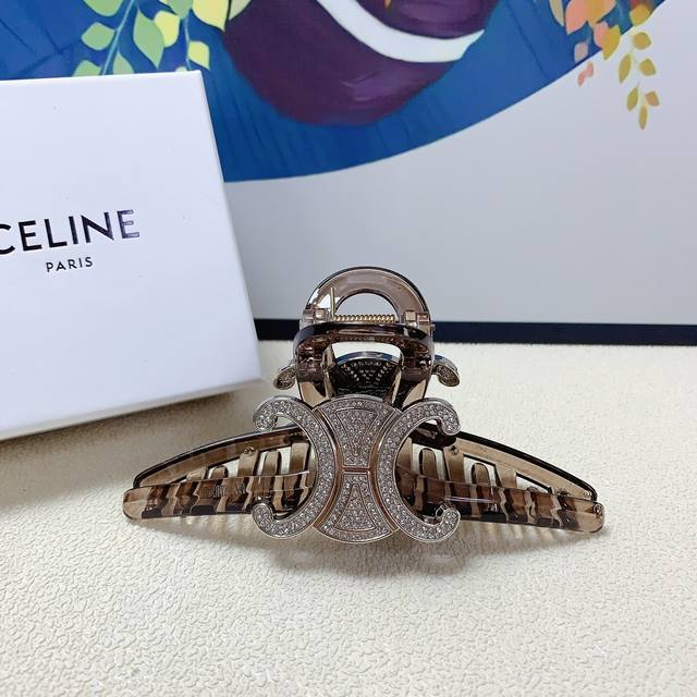 Celine Celine Celine hairpin Arc de Triomphe diamond logo clip temperament versa