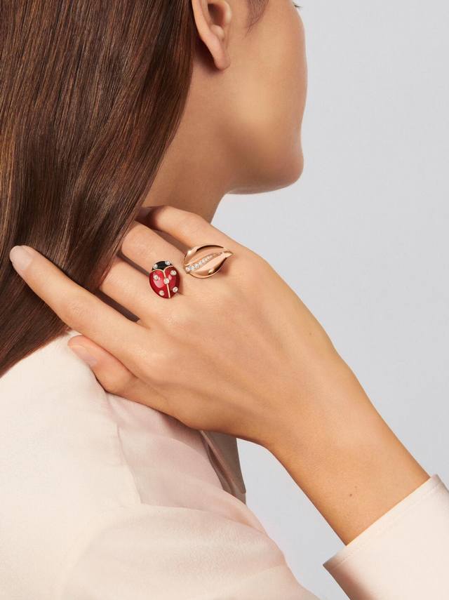 250207 We offer ladybug rings, customizable with real gold and diamonds. We only