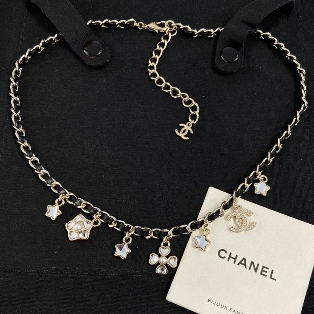 Xx0654 Fragrance 25B Leather Threading Chain Multi-element Necklace Choker Adjus