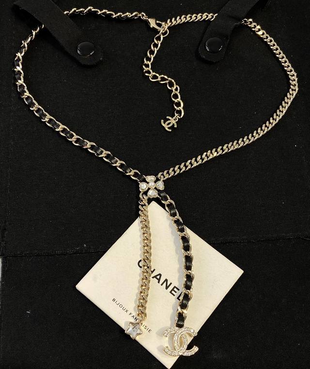 Xx0119 Ch Nel Xianger multi-element leather necklace DDD