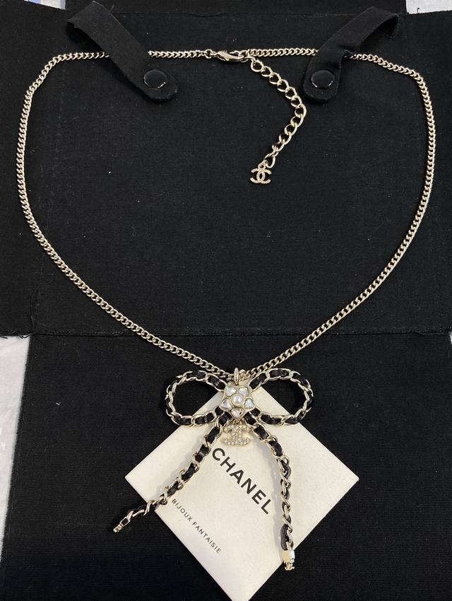 Gxx943 Fragrance 25B Leather Bow Long Necklace Adjustable Length New Autumn/Wint