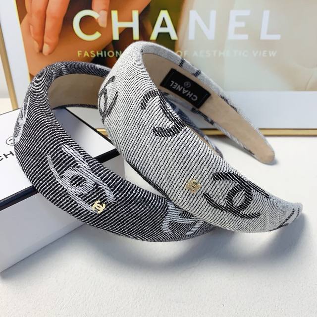 Chanel Xiaoxiang Chanel headband classic old flower simple logo European and Ame