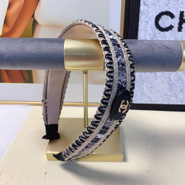 Chanel Xiaoxiang Chanel headband New thick nylon logo light luxury fashion style