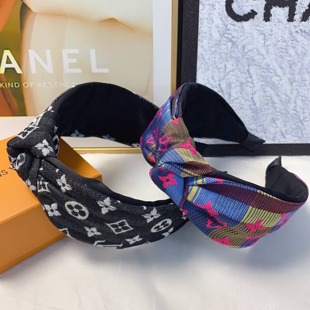 Lv Louis Vuitton Donkey brand headband New old flower European and American fash