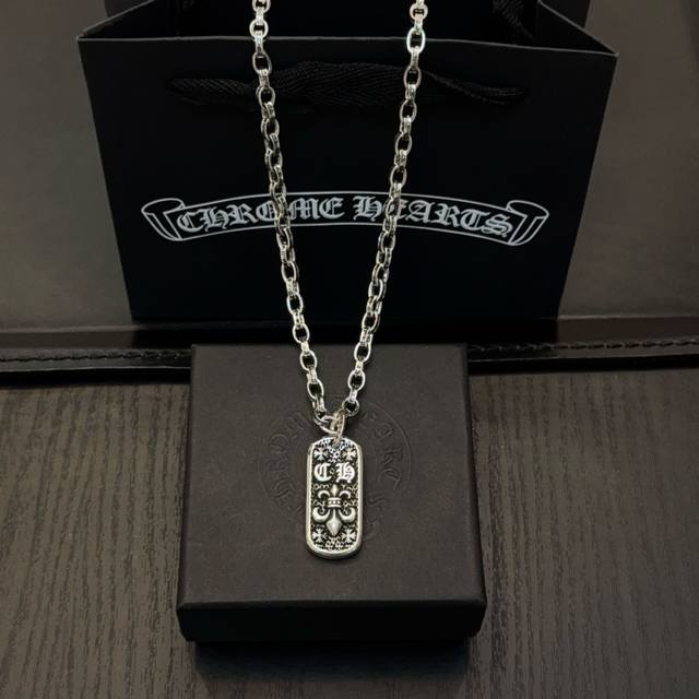 New counter quality Chrome Hearts classic retro letter necklace, square pendant