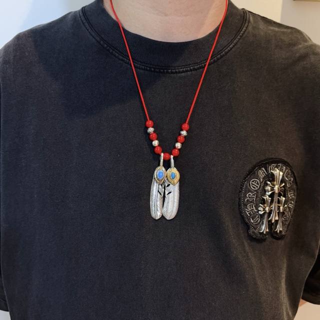 New arrival! Goro's Takahashi Goro's vintage turquoise feather rope necklace, p