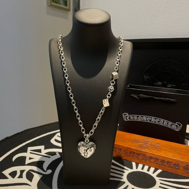 New counter quality Chrome Hearts classic retro multi-element necklace heart-sha