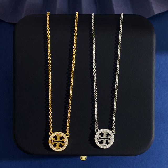 Tl92 Tory Burch Korean Instagram style fashion simple diamond round pendant neck