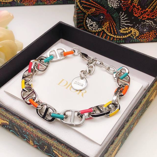 No.Dsl0200 Dio*Latest oil drop color pig nose bracelet consistent Zp brass mater