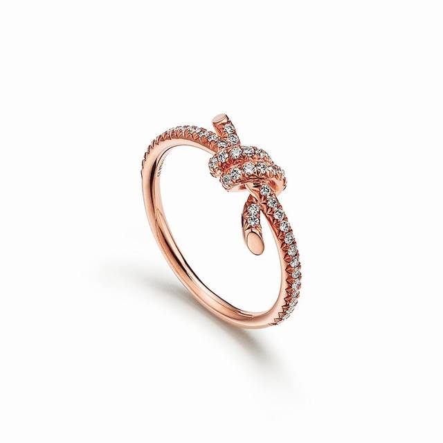 Tif New Yuan series full diamond knotted ring, high-end custom made in sub-gold,