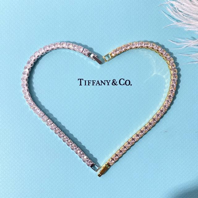 New Arrival! 3A-grade high-carbon square diamond claw necklace bracelet. Bling B