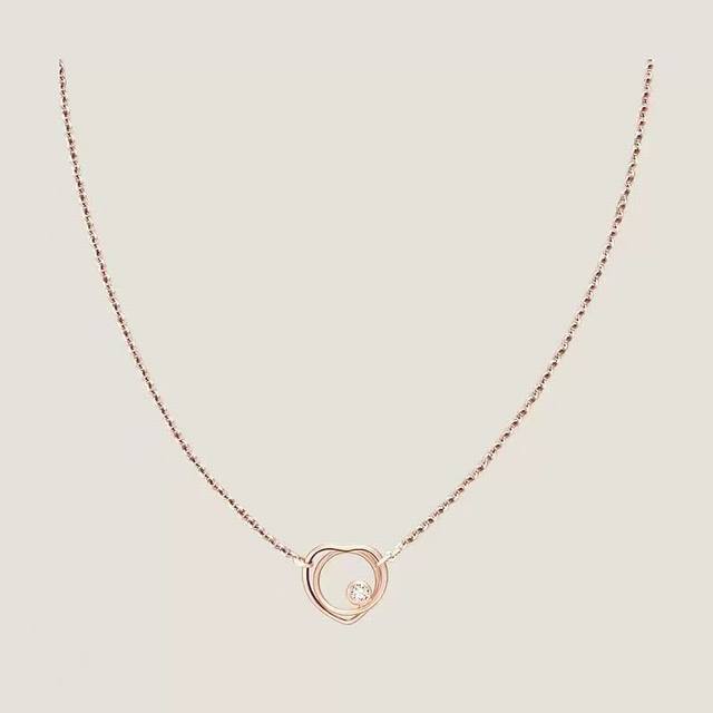 Hermes Hermes double-layer heart earrings with diamonds are super beautiful! Ve