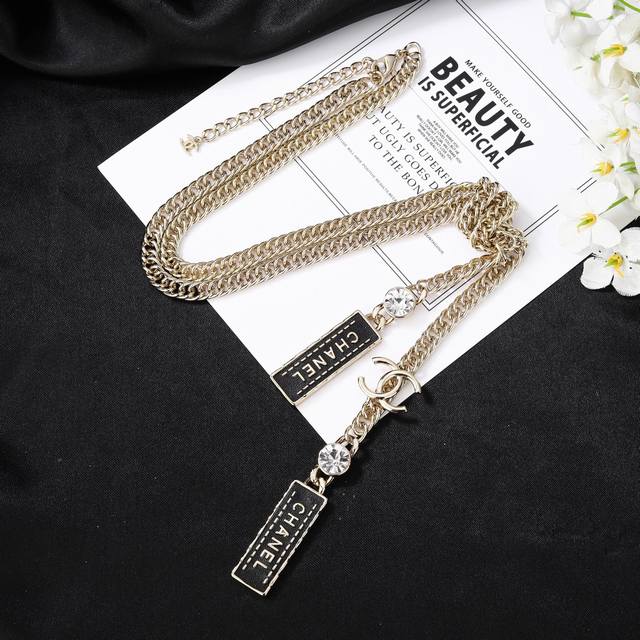 Chanel new necklace waist chain two-way wear counter simultaneous new double C e