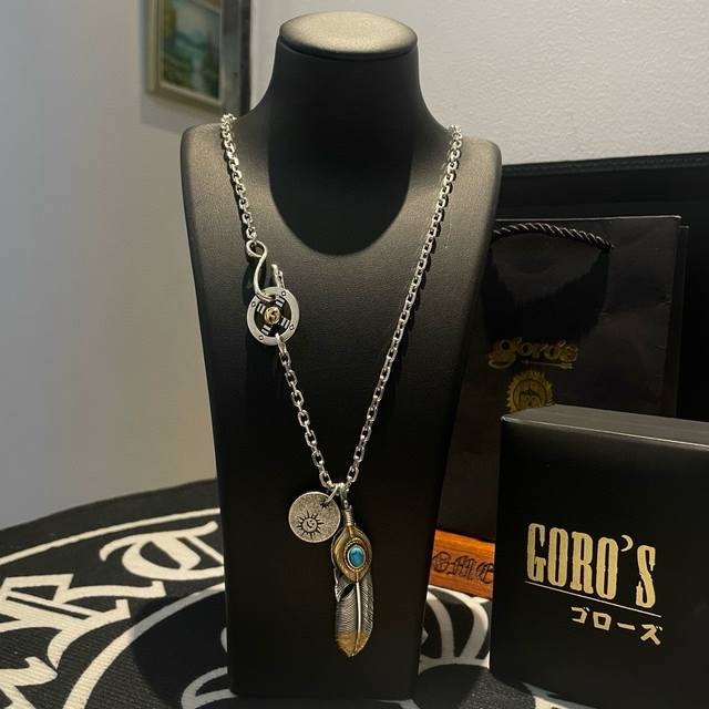New arrival: Goro's Takahashi Goro turquoise feather pendant, Takahashi Goro cl